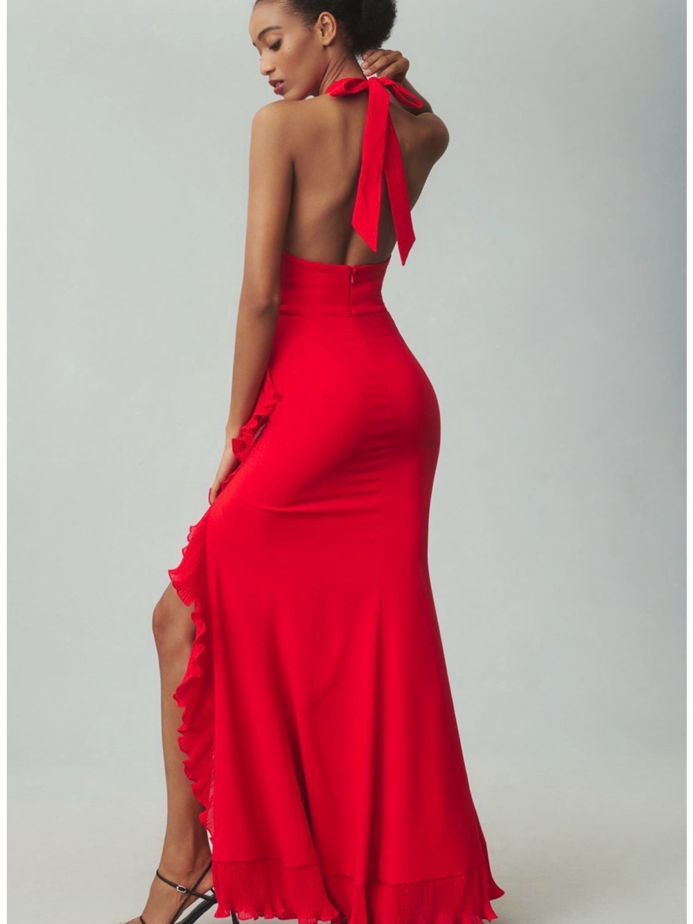 Dress the Population Vibrant Red Ruffled Maxi Dress - Picture 4 of 10